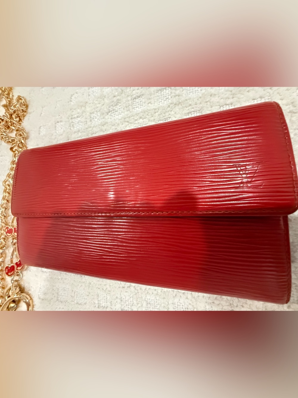 Louis Vuitton Epi Leather (long) Sarah Wallet in Brilliant Red/Red VGUC - Picture 11 of 13